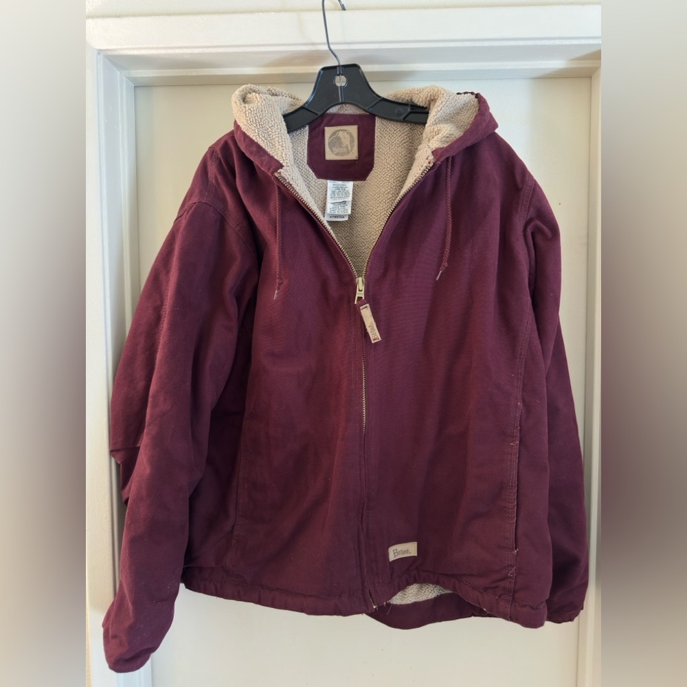 Berne Soft Brushed Cotton and Fleece Burgundy Farm Jacket